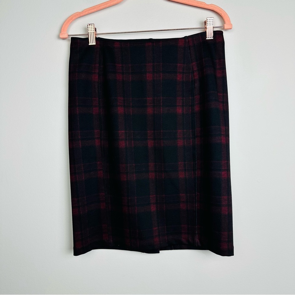 Liverpool Bia Knit Dark Plaid Pencil Skirt Size 6P